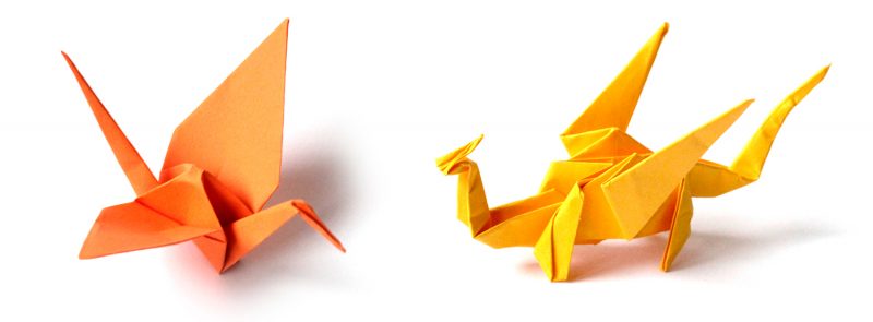 taller de origami papiroflexia figuras grulla dragon cosqueretas
